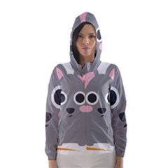 Mouse Grey Face Hooded Wind Breaker (women)