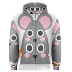 Mouse Grey Face Men s Zipper Hoodie by Alisyart