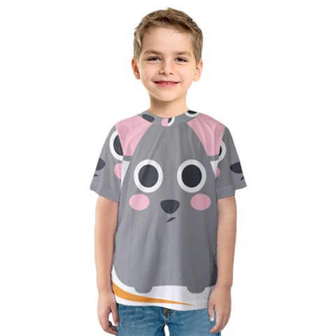 Mouse Grey Face Kids  Sport Mesh Tee by Alisyart