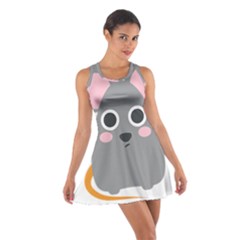 Mouse Grey Face Cotton Racerback Dress by Alisyart