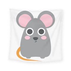 Mouse Grey Face Square Tapestry (small) by Alisyart