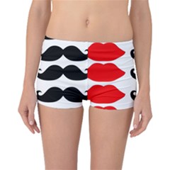 Mustache Black Red Lips Boyleg Bikini Bottoms