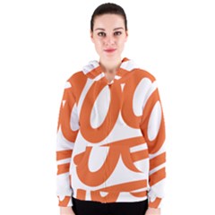 Number 100 Orange Women s Zipper Hoodie by Alisyart