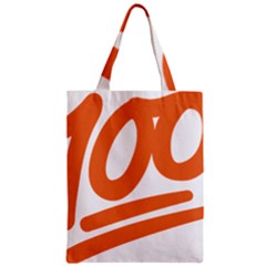 Number 100 Orange Zipper Classic Tote Bag by Alisyart