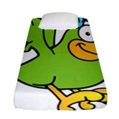 Parrot Cartoon Character Flying Fitted Sheet (single Size) by Alisyart