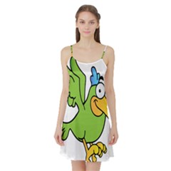 Parrot Cartoon Character Flying Satin Night Slip by Alisyart