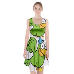 Parrot Cartoon Character Flying Racerback Midi Dress by Alisyart