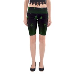 Nautical Star Green Space Light Yoga Cropped Leggings by Alisyart