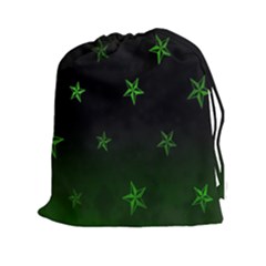 Nautical Star Green Space Light Drawstring Pouches (xxl) by Alisyart