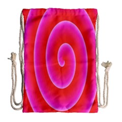 Pink Hypnotic Background Drawstring Bag (large) by Simbadda