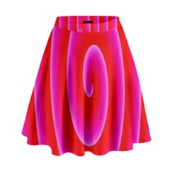 Pink Hypnotic Background High Waist Skirt by Simbadda