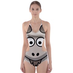 Goat Sheep Animals Baby Head Small Kid Girl Faces Face Cut-out One Piece Swimsuit by Alisyart