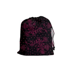 Floral Pattern Background Drawstring Pouches (medium) 