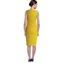 Yellow Gradient Background Sleeveless Velvet Midi Dress View2