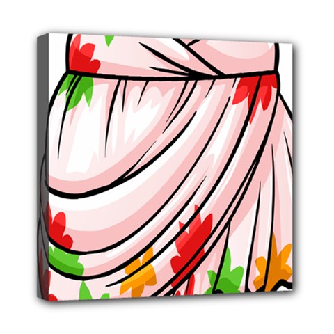 Petal Pattern Dress Flower Mini Canvas 8  X 8 