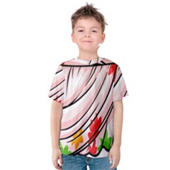 Petal Pattern Dress Flower Kids  Cotton Tee