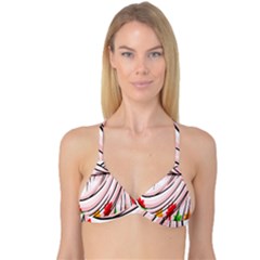 Petal Pattern Dress Flower Reversible Tri Bikini Top by Alisyart