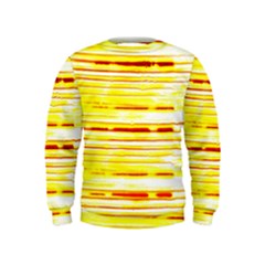 Yellow Curves Background Kids  Sweatshirt by Simbadda