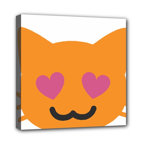 Smile Face Cat Orange Heart Love Emoji Mini Canvas 8  X 8 