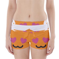 Smile Face Cat Orange Heart Love Emoji Boyleg Bikini Wrap Bottoms by Alisyart