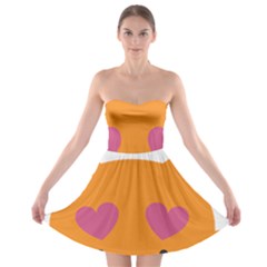 Smile Face Cat Orange Heart Love Emoji Strapless Bra Top Dress