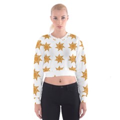 Sun Cupcake Toppers Sunlight Women s Cropped Sweatshirt