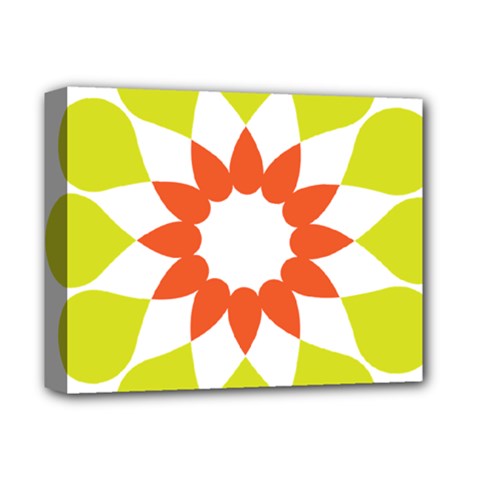 Tikiwiki Abstract Element Flower Star Red Green Deluxe Canvas 14  X 11 