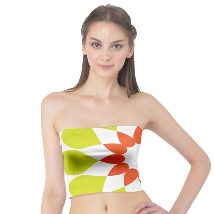 Tikiwiki Abstract Element Flower Star Red Green Tube Top