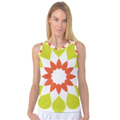 Tikiwiki Abstract Element Flower Star Red Green Women s Basketball Tank Top by Alisyart