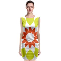 Tikiwiki Abstract Element Flower Star Red Green Classic Sleeveless Midi Dress by Alisyart