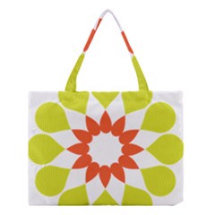 Tikiwiki Abstract Element Flower Star Red Green Medium Tote Bag by Alisyart