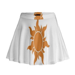 Sunlight Sun Orange Mini Flare Skirt by Alisyart