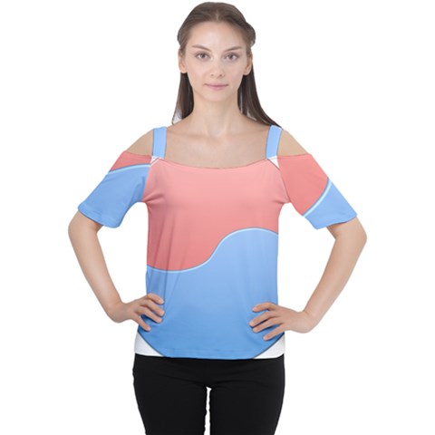 Taekwondo Sign Red Blue Women s Cutout Shoulder Tee by Alisyart