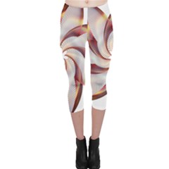 Prismatic Flower Line Gold Star Floral Capri Leggings  by Alisyart