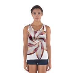 Prismatic Flower Line Gold Star Floral Women s Sport Tank Top  by Alisyart