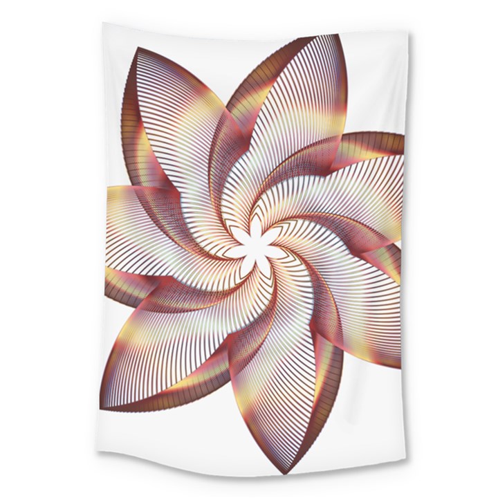 Prismatic Flower Line Gold Star Floral Large Tapestry