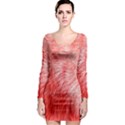 Pink Fur Background Long Sleeve Bodycon Dress View1
