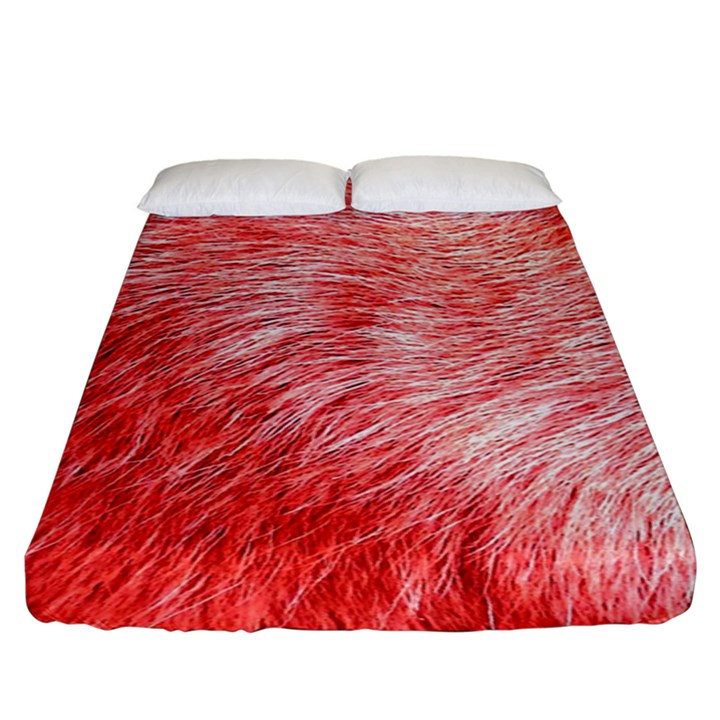 Pink Fur Background Fitted Sheet (King Size)