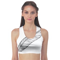 Feather Line Art Sports Bra