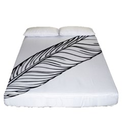 Feather Line Art Fitted Sheet (Queen Size)