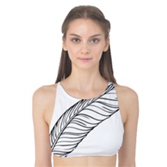 Feather Line Art Tank Bikini Top