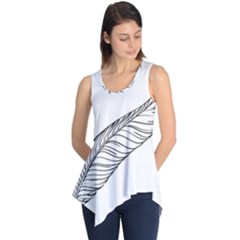 Feather Line Art Sleeveless Tunic