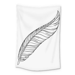Feather Line Art Small Tapestry by Simbadda