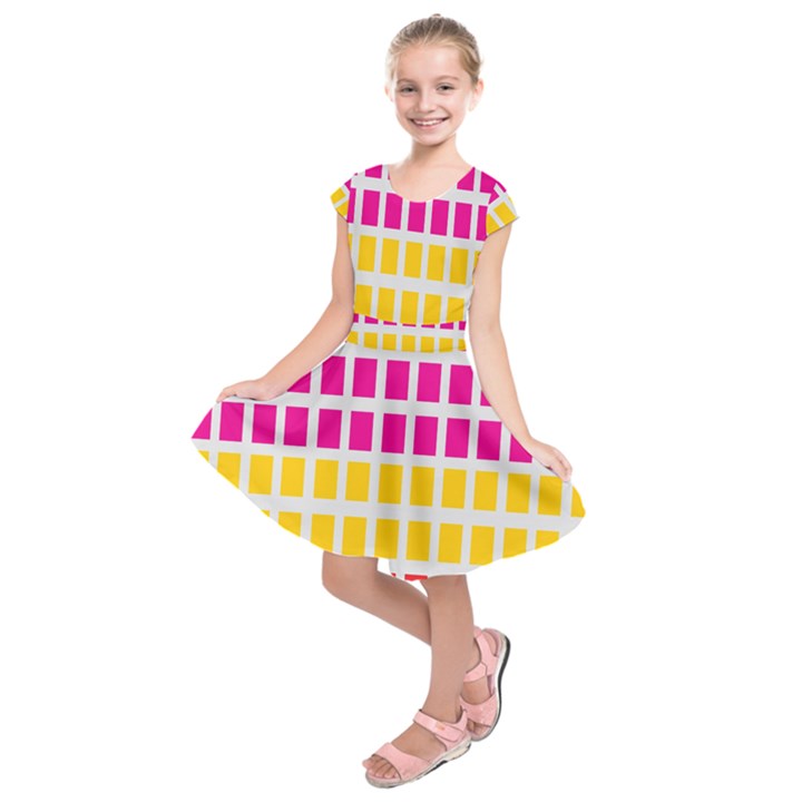 Squares Pattern Background Colorful Squares Wallpaper Kids  Short Sleeve Dress