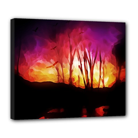 Fall Forest Background Deluxe Canvas 24  X 20   by Simbadda