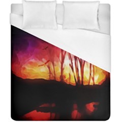 Fall Forest Background Duvet Cover (california King Size) by Simbadda