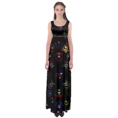 Geometric Line Art Background In Multi Colours Empire Waist Maxi Dress by Simbadda