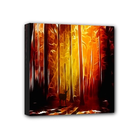 Artistic Effect Fractal Forest Background Mini Canvas 4  X 4  by Simbadda