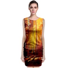 Artistic Effect Fractal Forest Background Classic Sleeveless Midi Dress by Simbadda