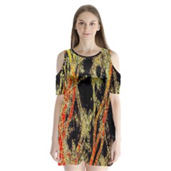 Artistic Effect Fractal Forest Background Shoulder Cutout Velvet  One Piece by Simbadda